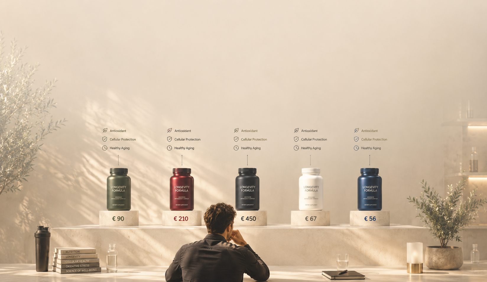 Antioxidant claims without a comparable biological standard across the market